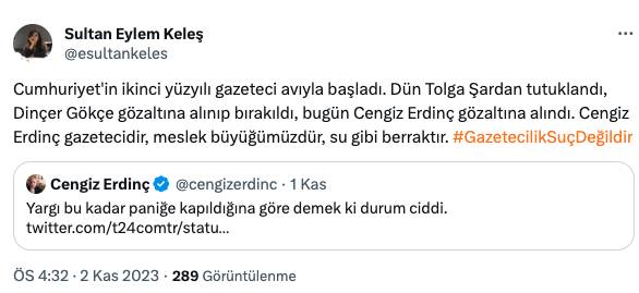 Gazeteci Cengiz Erdinç'in gözaltına alınmasına ilk tepkiler 5